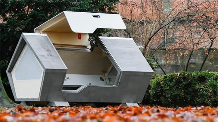 Cápsulas para sem-abrigo.